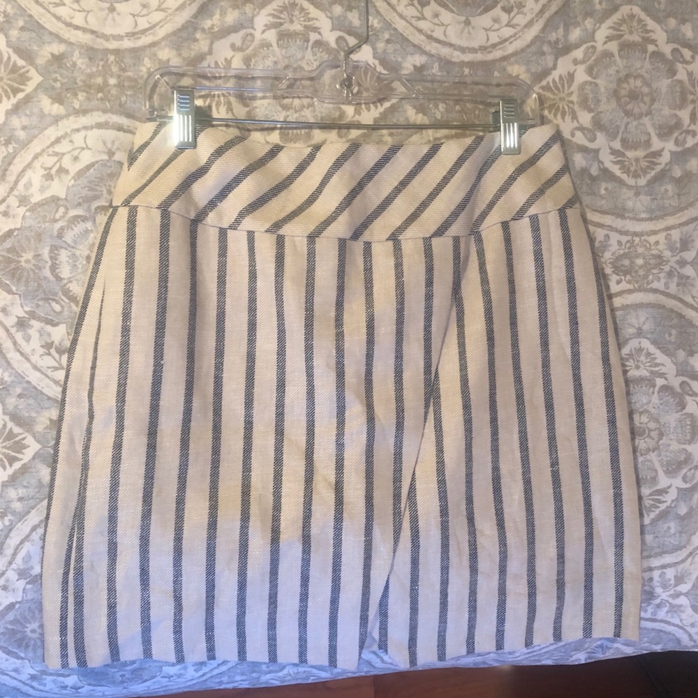 Jcrew linen stripe skirt
